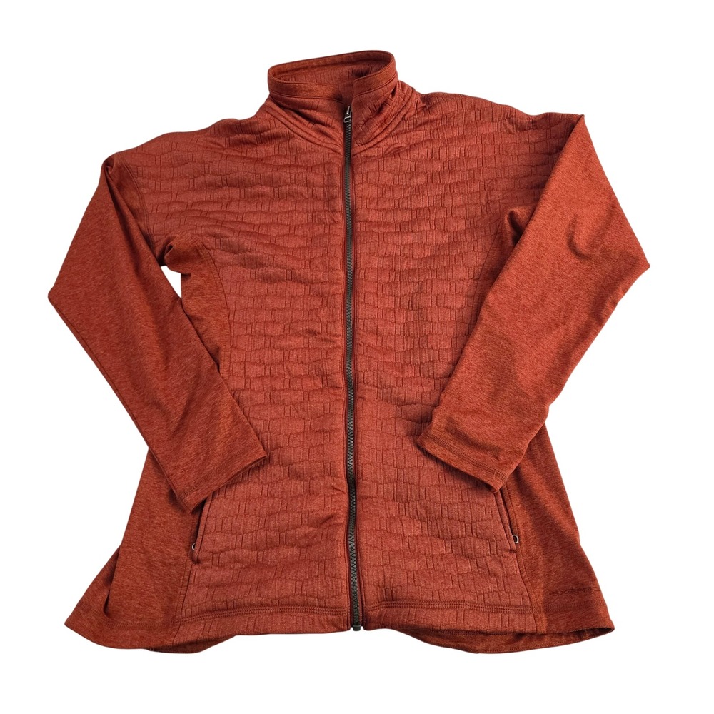 ExOfficio Womens Small S/P 4-6 Orange Textured Full Zip Jacket